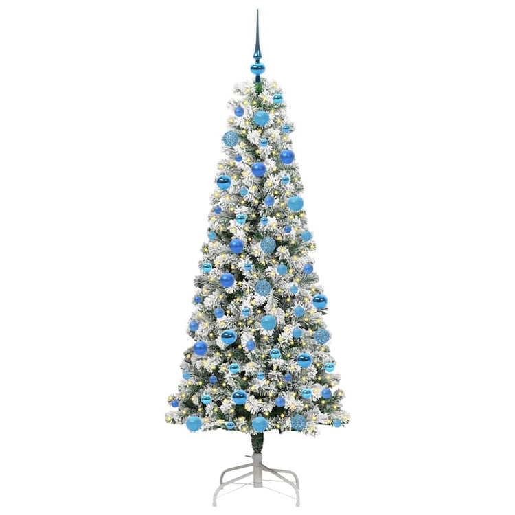 Vidaxx sapin de Noël artificiel pliant vert et blanc 180 cm