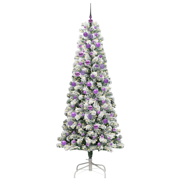 Vidaxx sapin de Noël artificiel pliant vert et blanc 210 cm