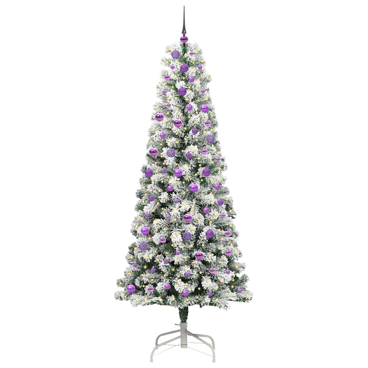 Vidaxx sapin de Noël artificiel pliant vert et blanc 240 cm
