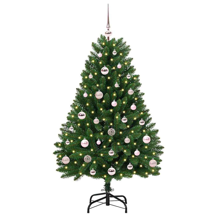 Vidaxx sapin de Noël artificiel avec 150 LED vertes, 120 cm PVC et métal