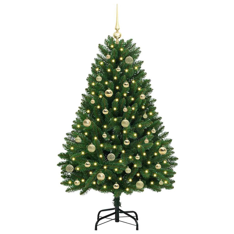 Vidaxx sapin de Noël artificiel avec 150 LED vertes, 150 cm PVC et métal
