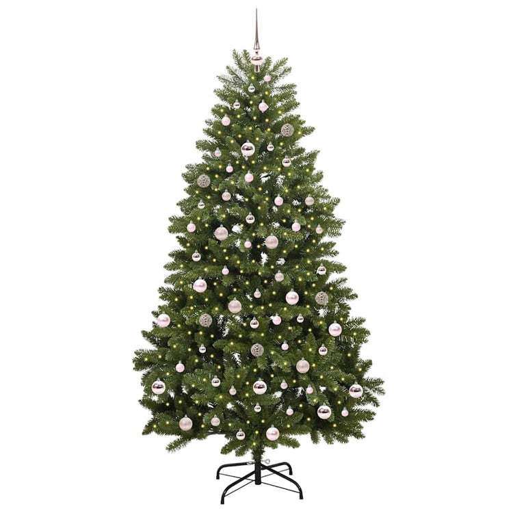 Vidaxx sapin de Noël artificiel avec 300 LED vertes, 210 cm PVC et métal