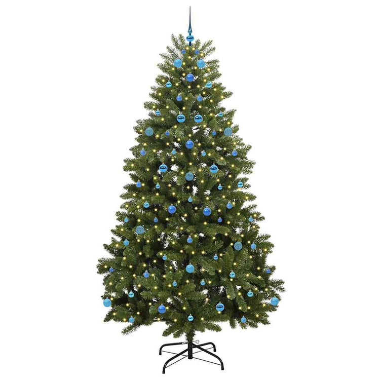 Vidaxx sapin de Noël artificiel avec 300 LED vertes, 240 cm PVC et métal