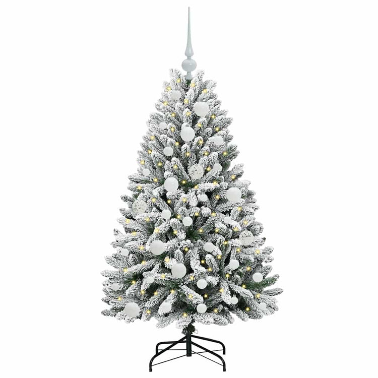 Vidaxx sapin de Noël artificiel avec 150 LED vert et blanc, 120 cm PVC et métal