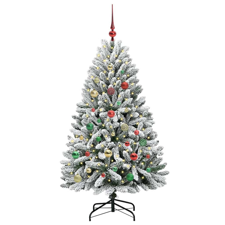 Vidaxx sapin de Noël artificiel avec 150 LED vert et blanc, 150 cm PVC et métal