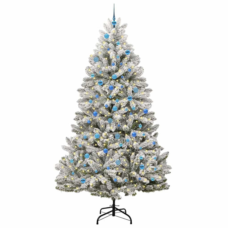 Vidaxx sapin de Noël artificiel avec 300 LED vert et blanc, 240 cm PVC et métal