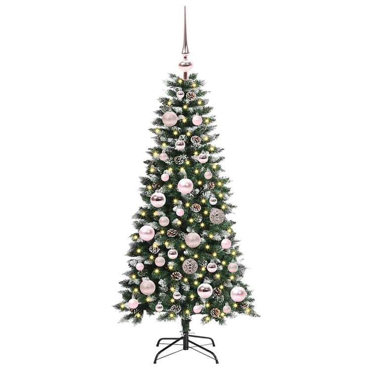 VidaXL sapin de Noël artificiel avec 150 LED vertes, 120 cm PVC et plastique et acier