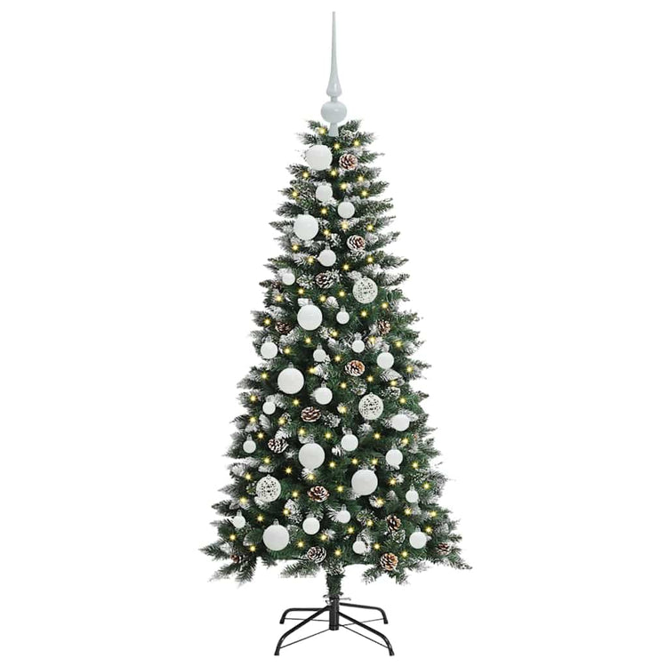 VidaXL sapin de Noël artificiel avec 150 LED vertes, 120 cm PVC et plastique et acier