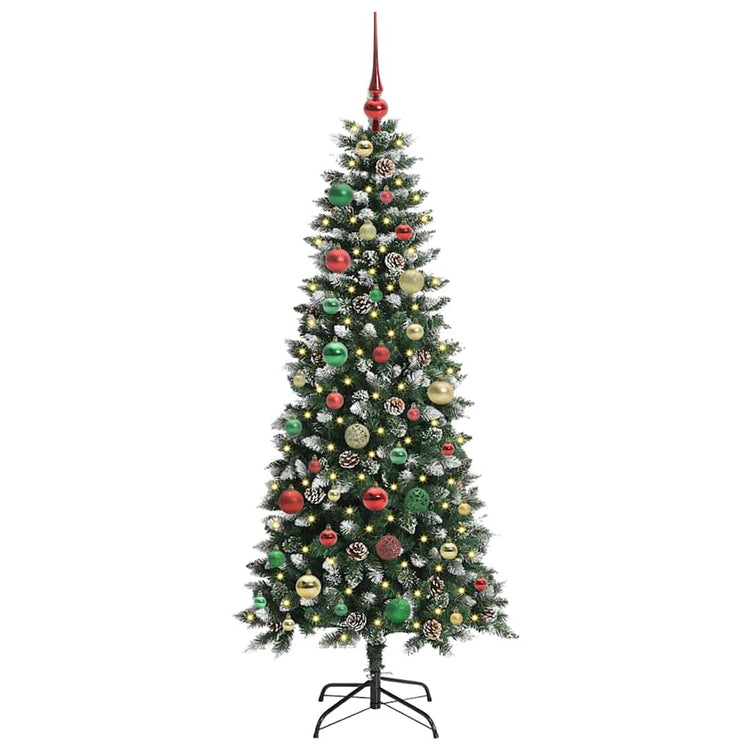 VidaXL sapin de Noël artificiel avec 150 LED vertes, 150 cm PVC et plastique et acier