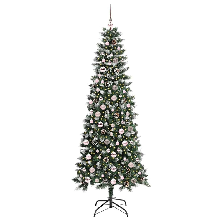 VidaXL sapin de Noël artificiel avec 300 LED vertes, 210 cm PVC et plastique et acier