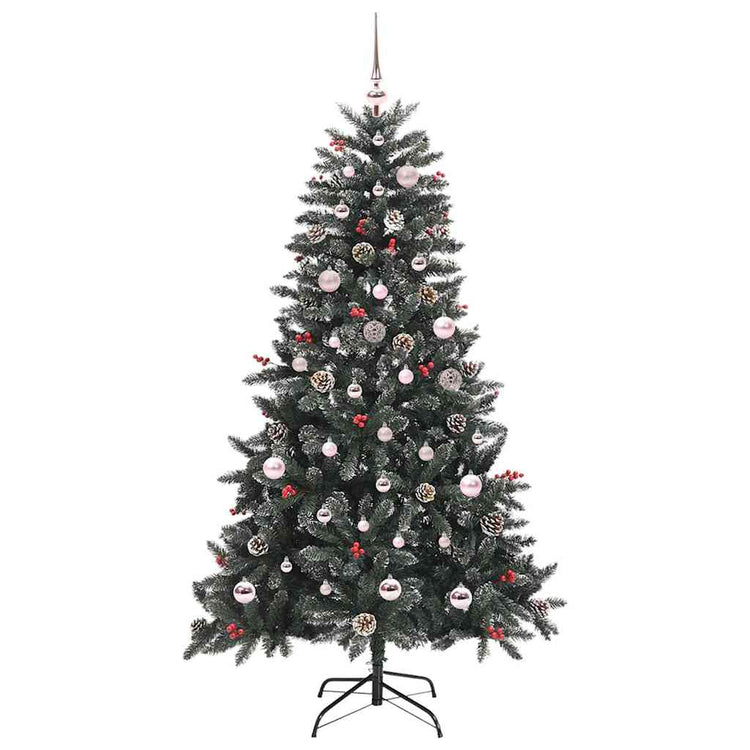 VidaXL sapin de Noël artificiel avec 150 LED vertes, 150 cm PVC et plastique et acier