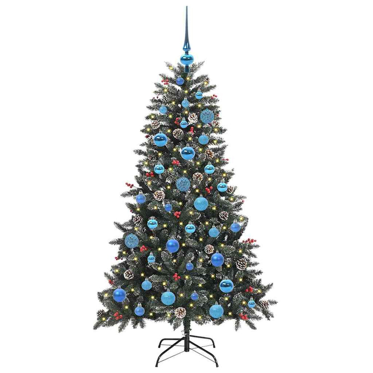 VidaXL sapin de Noël artificiel avec 150 LED vertes, 150 cm PVC et plastique et acier