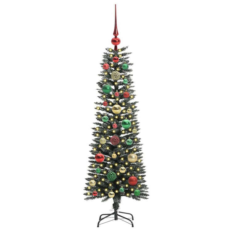VidaXL sapin de Noël artificiel avec 150 LED vertes, 120 cm PVC et plastique et acier