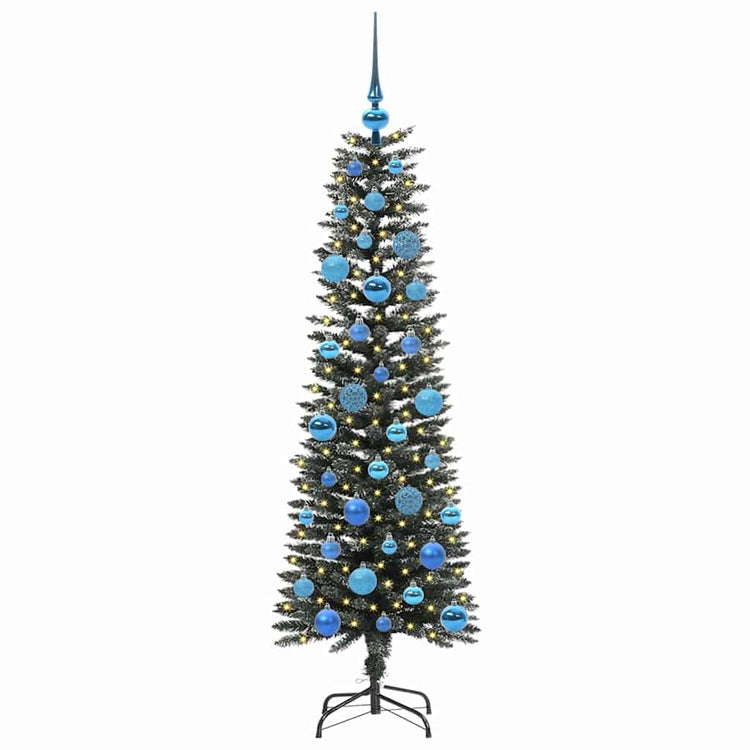 VidaXL sapin de Noël artificiel avec 150 LED vertes, 150 cm PVC et plastique et acier