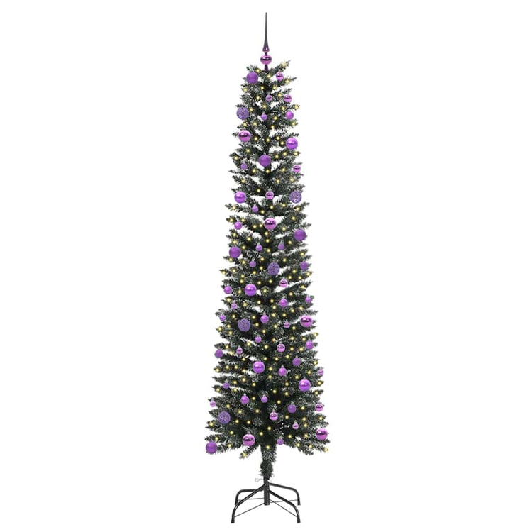 VidaXL sapin de Noël artificiel avec 300 LED vertes, 210 cm PVC et plastique et acier