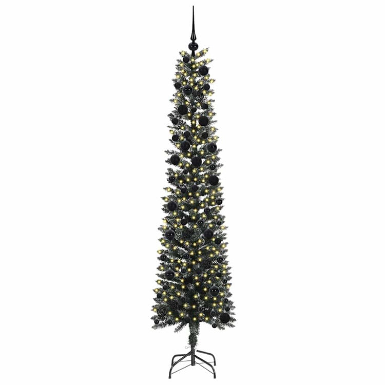 Vidaxx sapin de Noël artificiel avec 300 LED vertes, 240 cm PVC et plastique et acier