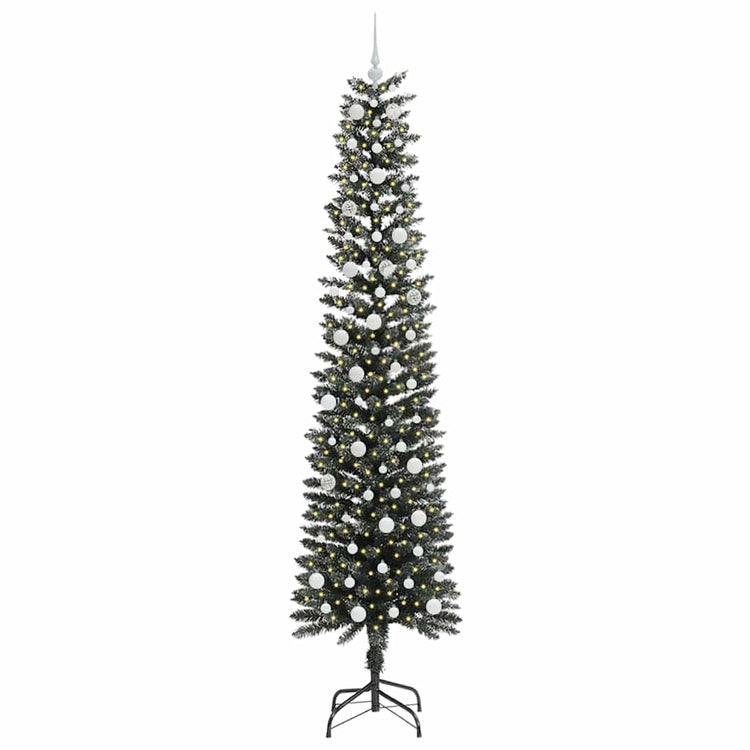 Vidaxx sapin de Noël artificiel avec 300 LED vertes, 240 cm PVC et plastique et acier