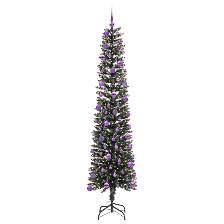 Vidaxx sapin de Noël artificiel avec 300 LED vertes, 240 cm PVC et plastique et acier