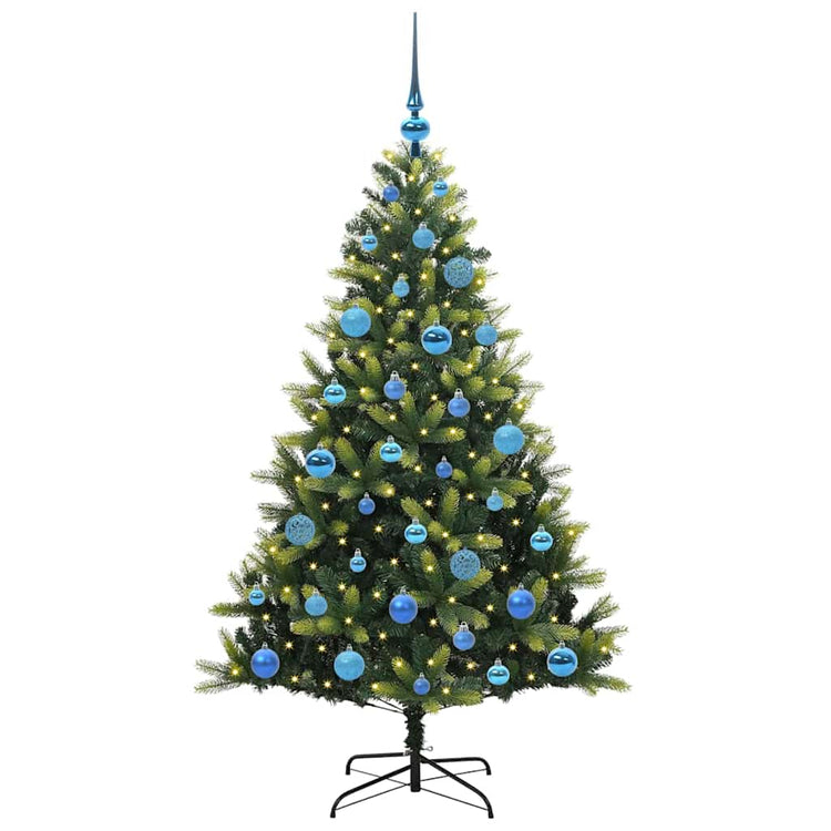 VidaXL sapin de Noël artificiel avec charnière 150 LED vert 150 cm PVC et PE