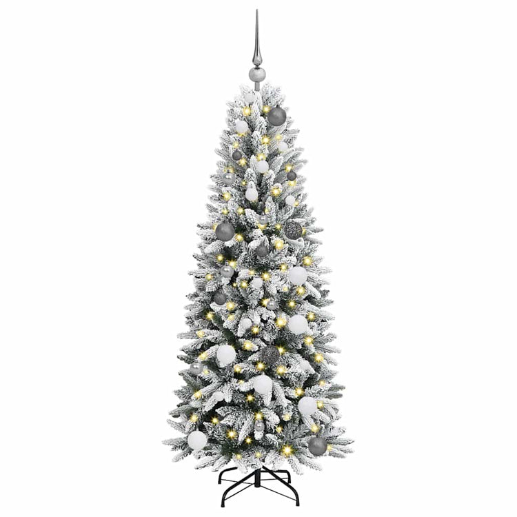 Vidaxx sapin de Noël artificiel blanc 150 cm PVC et plastique et acier et PE