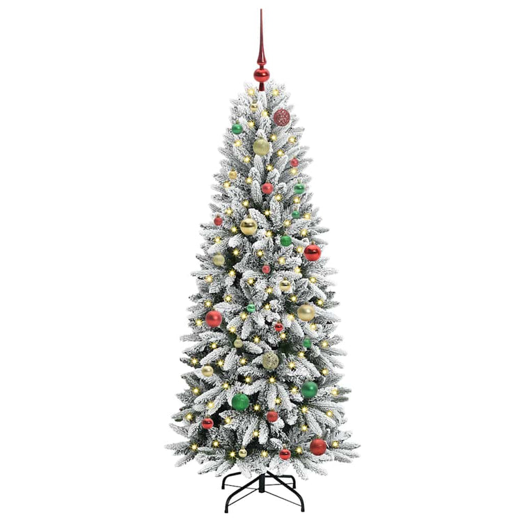 Vidaxx sapin de Noël artificiel blanc 150 cm PVC et plastique et acier et PE