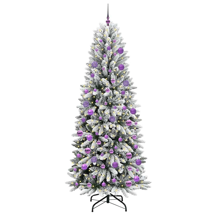Vidaxx sapin de Noël artificiel blanc 210 cm PVC et plastique et acier et PE