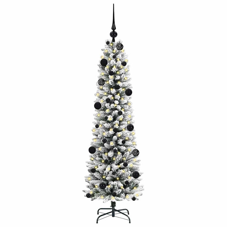 Vidaxx sapin de Noël artificiel avec 150 LED blanc 150 cm PVC et métal et plastique