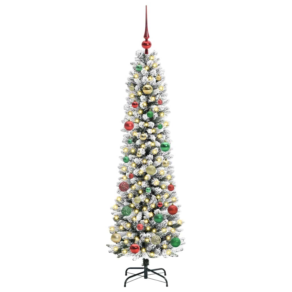 Vidaxx sapin de Noël artificiel avec 150 LED blanc 150 cm PVC et métal et plastique