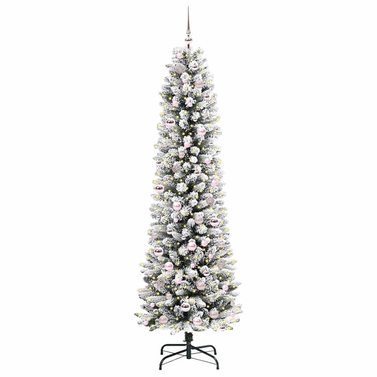 Vidaxx sapin de Noël artificiel avec 300 LED blanc 210 cm PVC et métal et plastique