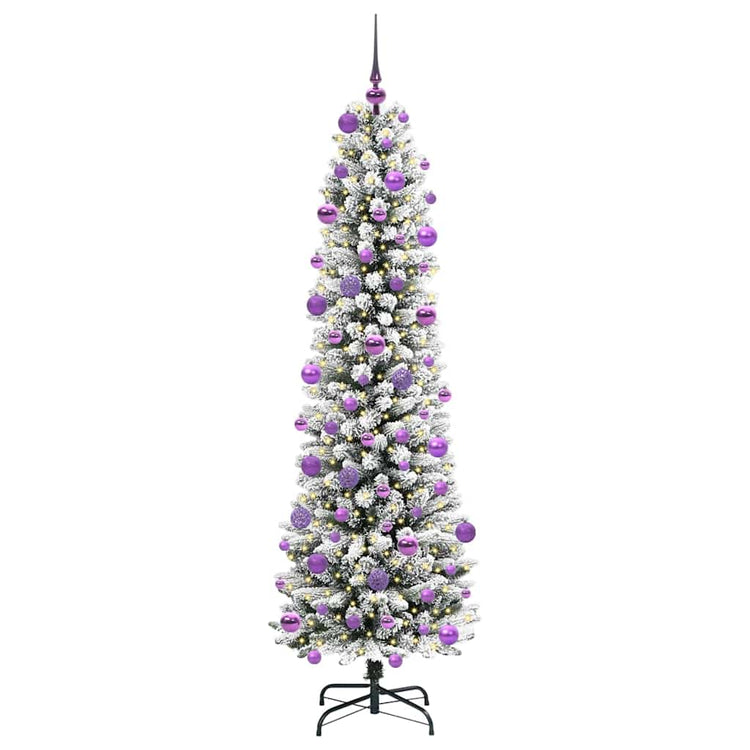 Vidaxx sapin de Noël artificiel avec 300 LED blanc 210 cm PVC et métal et plastique
