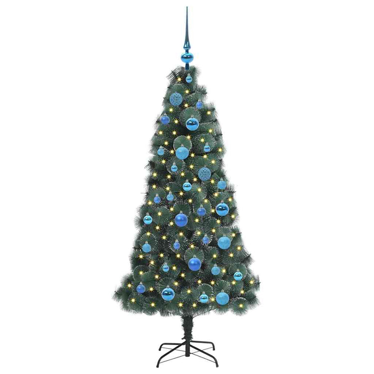 Vidaxx sapin de Noël artificiel avec éclairage et jeu de boules vert bonnet 150 cm
