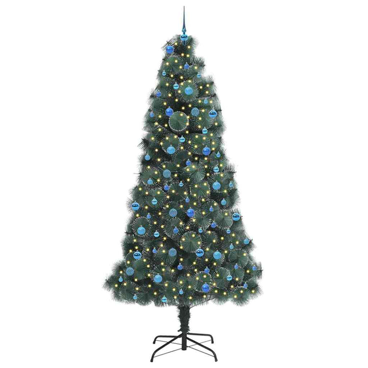 Vidaxx sapin de Noël artificiel illuminé avec jeu de boules vert 240 cm