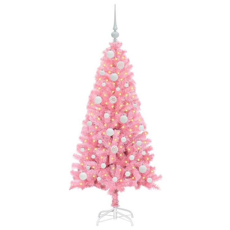 VidaXL Sapin de Noël avec 150 LED avec PVC rose standard 120 cm