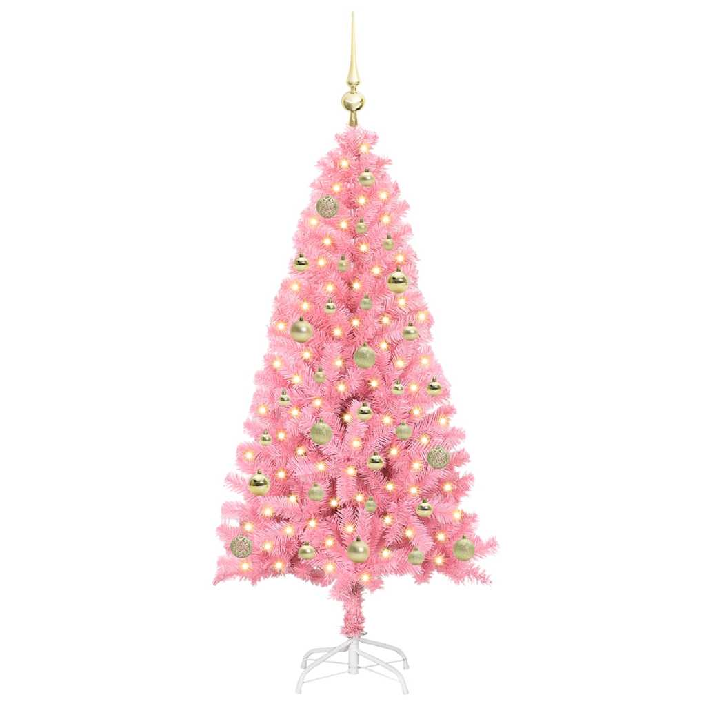 VidaXL Sapin de Noël avec 150 LED avec PVC rose standard 150 cm