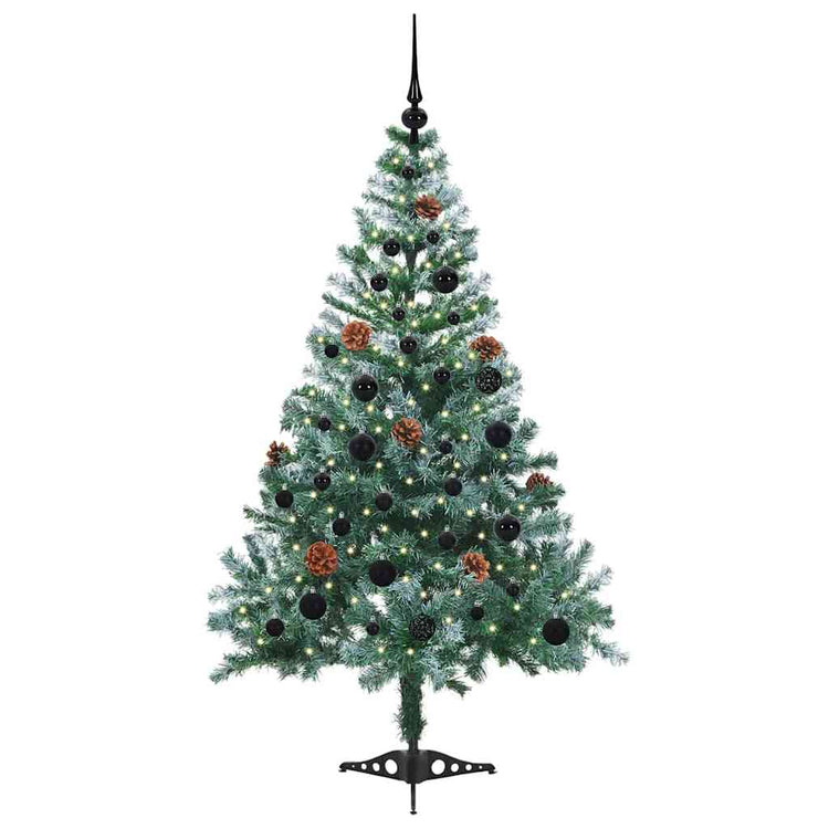 Vidaxx sapin de Noël artificiel avec 150 LED vertes, 150 cm PVC et acier