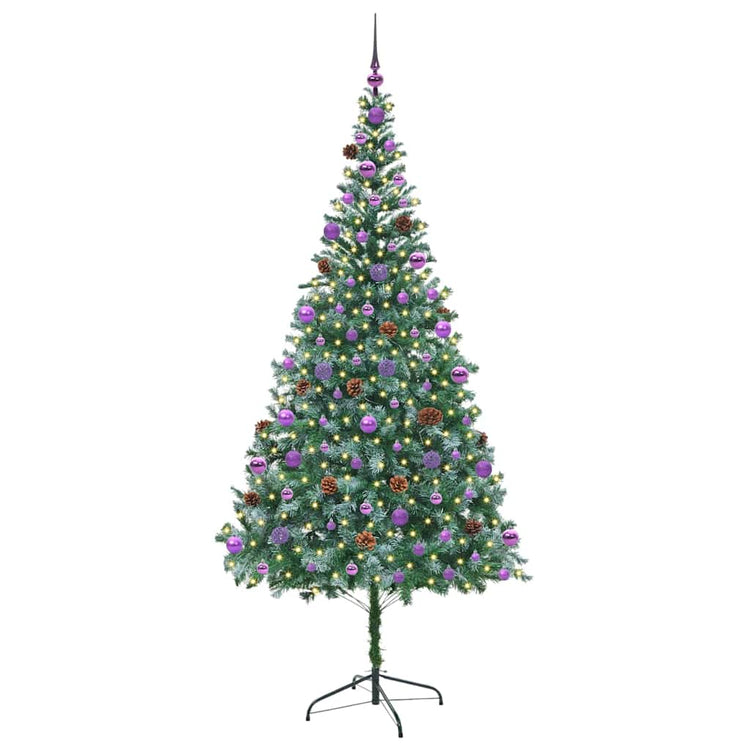 Vidaxx sapin de Noël artificiel avec 300 LED vertes, 210 cm PVC et acier