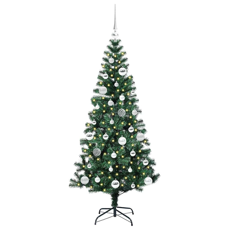 Vidaxx sapin de Noël artificiel illuminé vert 150 cm PVC et métal