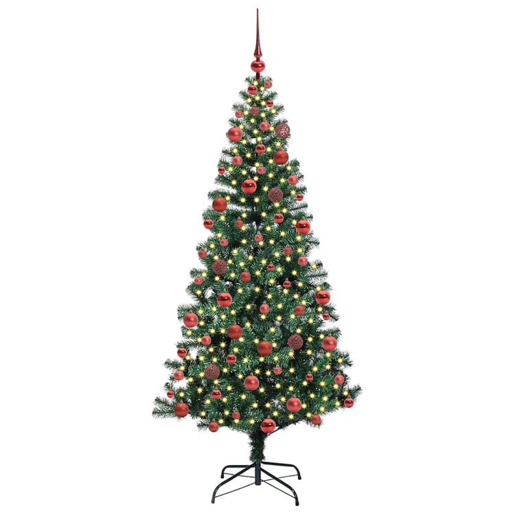 VidaXL sapin de Noël artificiel illuminé vert 180 cm PVC et métal
