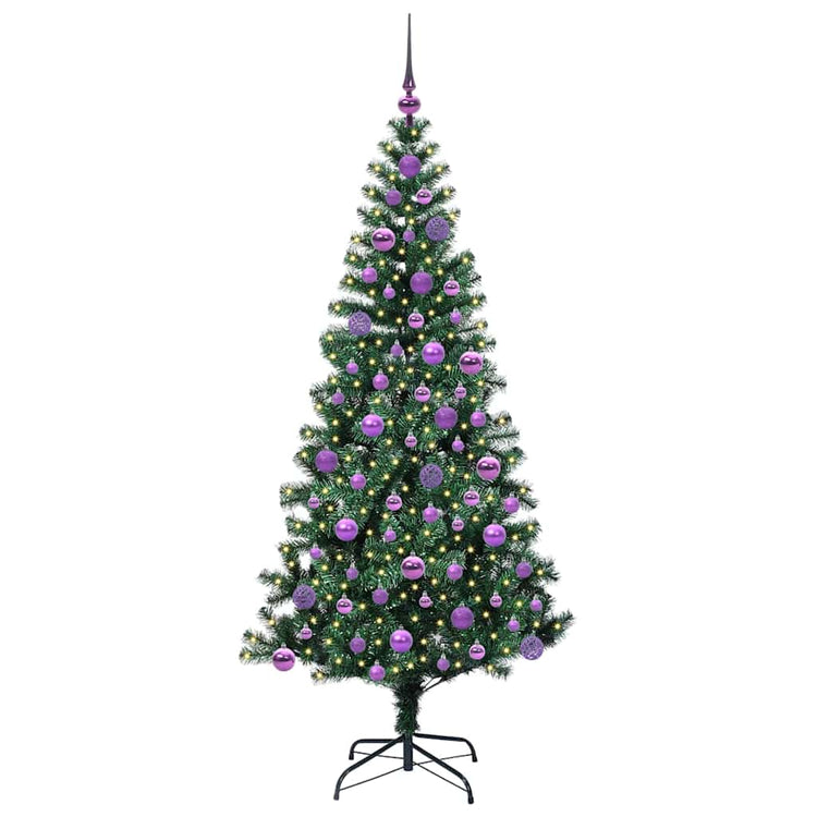 VidaXL sapin de Noël artificiel illuminé vert 180 cm PVC et métal