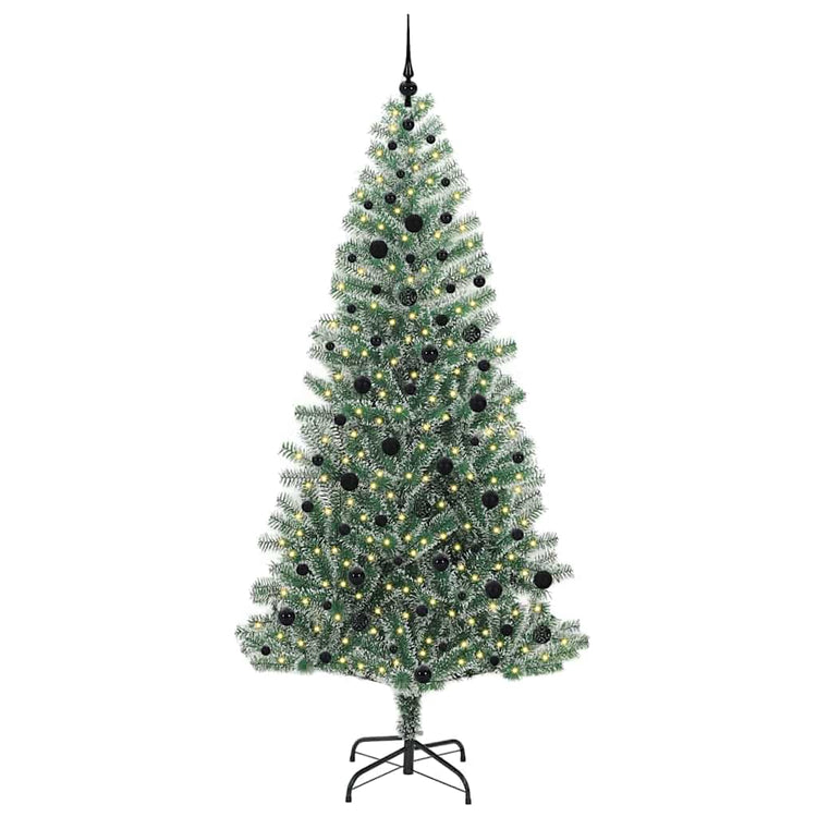 Vidaxx sapin de Noël artificiel neige tressé avec lumière LED 240 cm