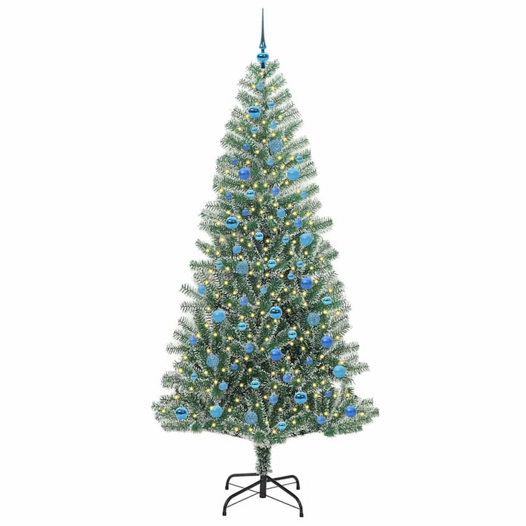 Vidaxx sapin de Noël artificiel neige tressé avec lumière LED 240 cm