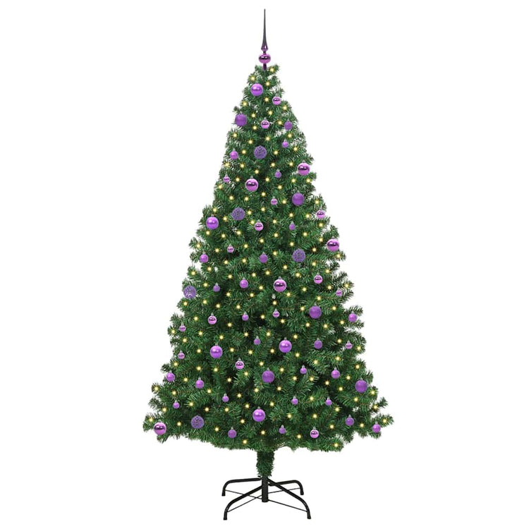 Vidaxx sapin de Noël artificiel vert 210 cm PVC et acier et plastique