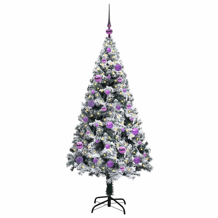 Vidaxx sapin de Noël artificiel avec 150 LED blanc 150 cm PVC et acier et plastique