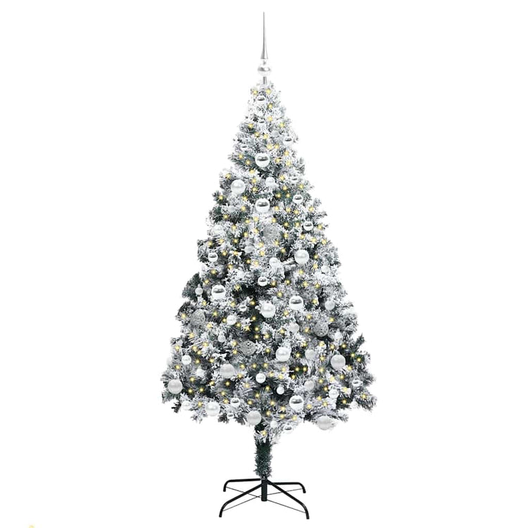 Vidaxx sapin de Noël artificiel avec 300 LED blanc 180 cm PVC et acier et plastique