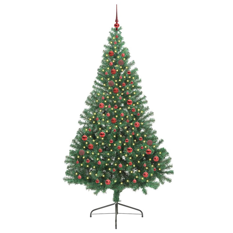 Vidaxx sapin de Noël artificiel illuminé avec 300 LED vert 210 cm PVC
