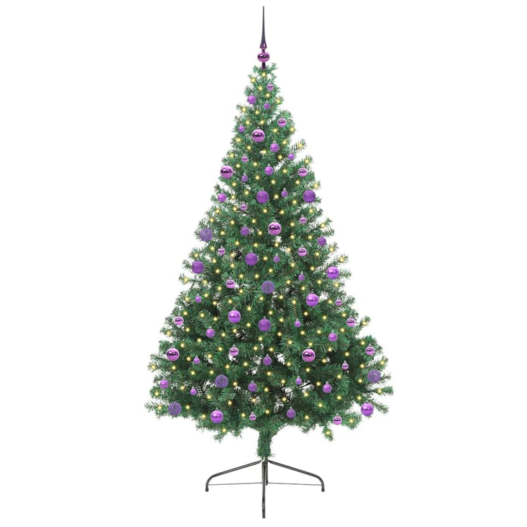 Vidaxx sapin de Noël artificiel illuminé avec 300 LED vert 210 cm PVC