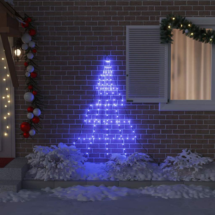 VidaXL Sapin de Noël LED avec piquets de terre avec 112 LED bleu 182 cm métal