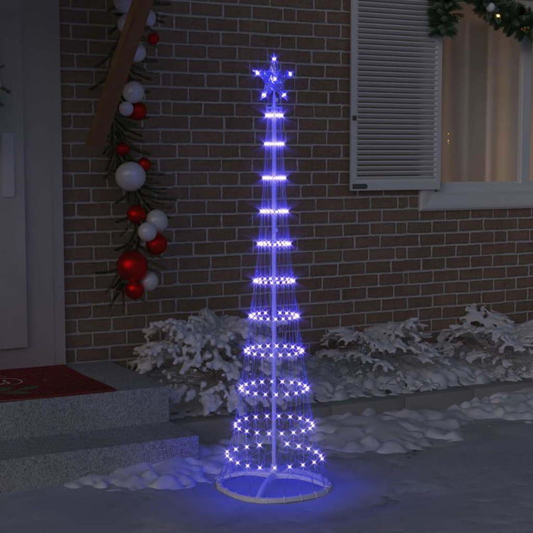 Vidaxxl Sapin de Noël LED avec 230 LED bleu 51 x 51 x 190 cm métal
