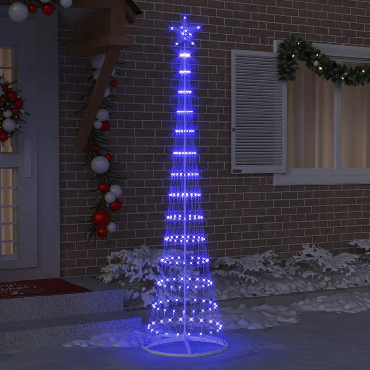 VidaXL Sapin de Noël LED avec 290 LED bleu 70 x 70 x 250 cm métal