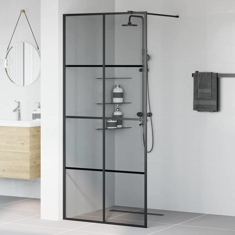 Vidaxx paroi de douche à l'italienne noir 90 x 195 cm verre trempé